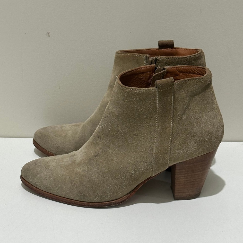 Vintage Jigsaw Women's Ankle High‎ Leather/Suede Boots Beige Size 39 (8) Zip Up